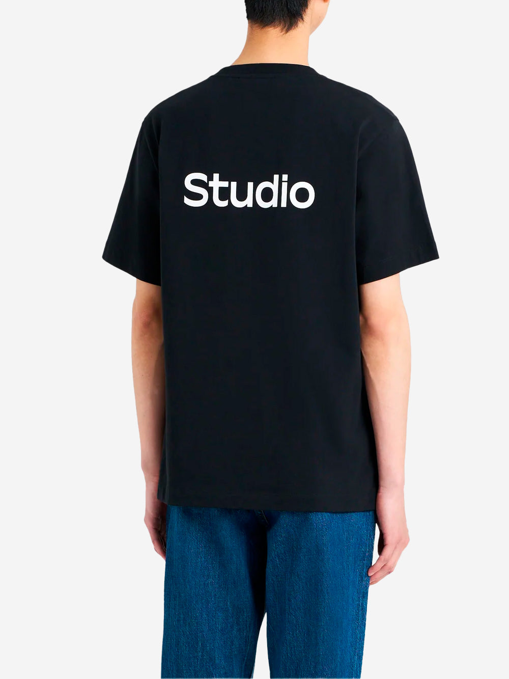 ETUDES STUDIO T-shirt nera regular con logo serigrafico Nero Urbanstaroma