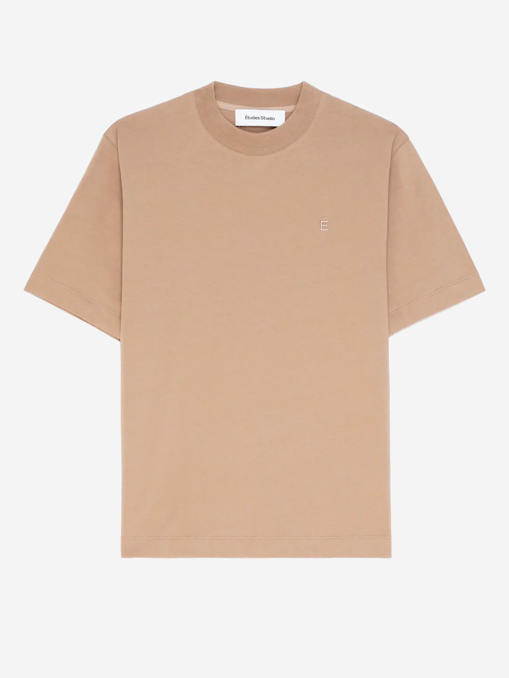 ETUDES STUDIO T-shirt classica beige con colletto a bordo alto e logo Beige Urbanstaroma