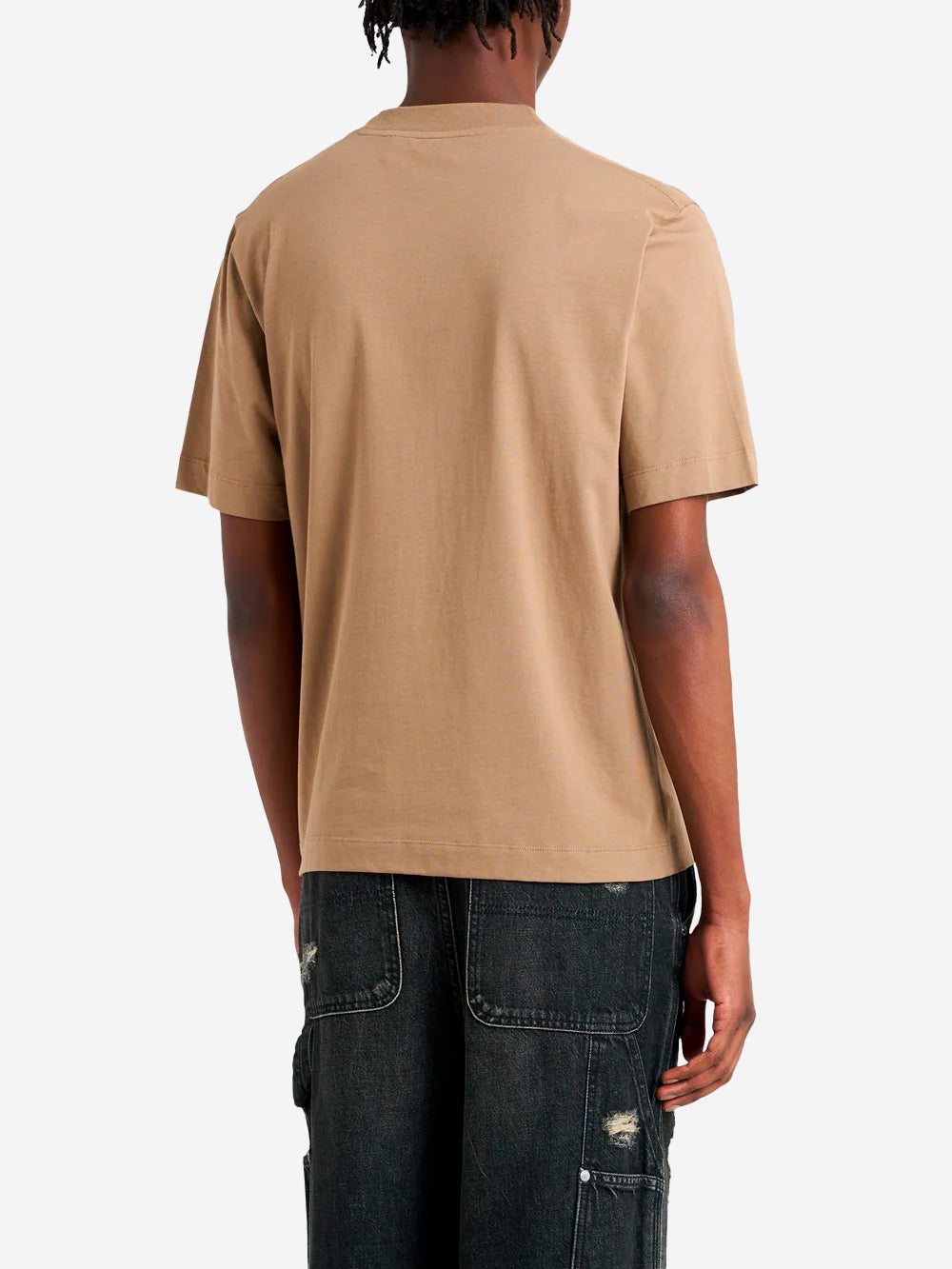 ETUDES STUDIO T-shirt classica beige con colletto a bordo alto e logo Beige Urbanstaroma