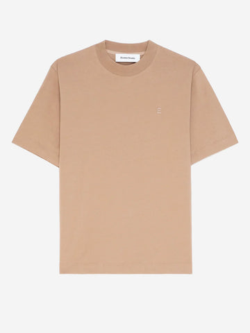 ETUDES STUDIO T-shirt classica beige con colletto a bordo alto e logo Beige