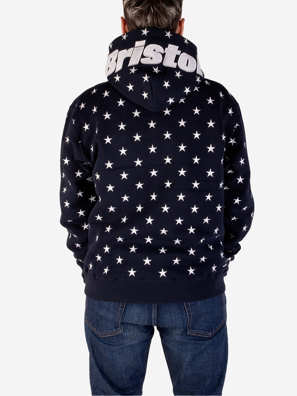 F.C.REAL BRISTOL Felpa navy con cappuccio con stelle all over Blu Urbanstaroma