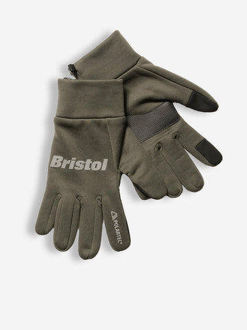 F.C.REAL BRISTOL Guanti verdi Polartec stretch touch Verde