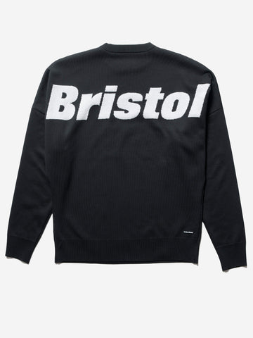 F.C.REAL BRISTOL Maglione giroccolo nero knit con logo Nero