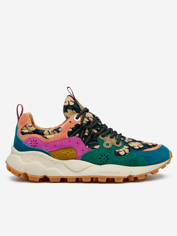 FLOWER MOUNTAIN W Yamano 3 suede e jaquard a fiori Bleu