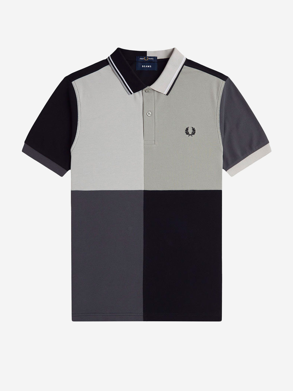 FRED PERRY X BEAMS FP Beams Blank Canvas 1 griglia nera Nero Urbanstaroma