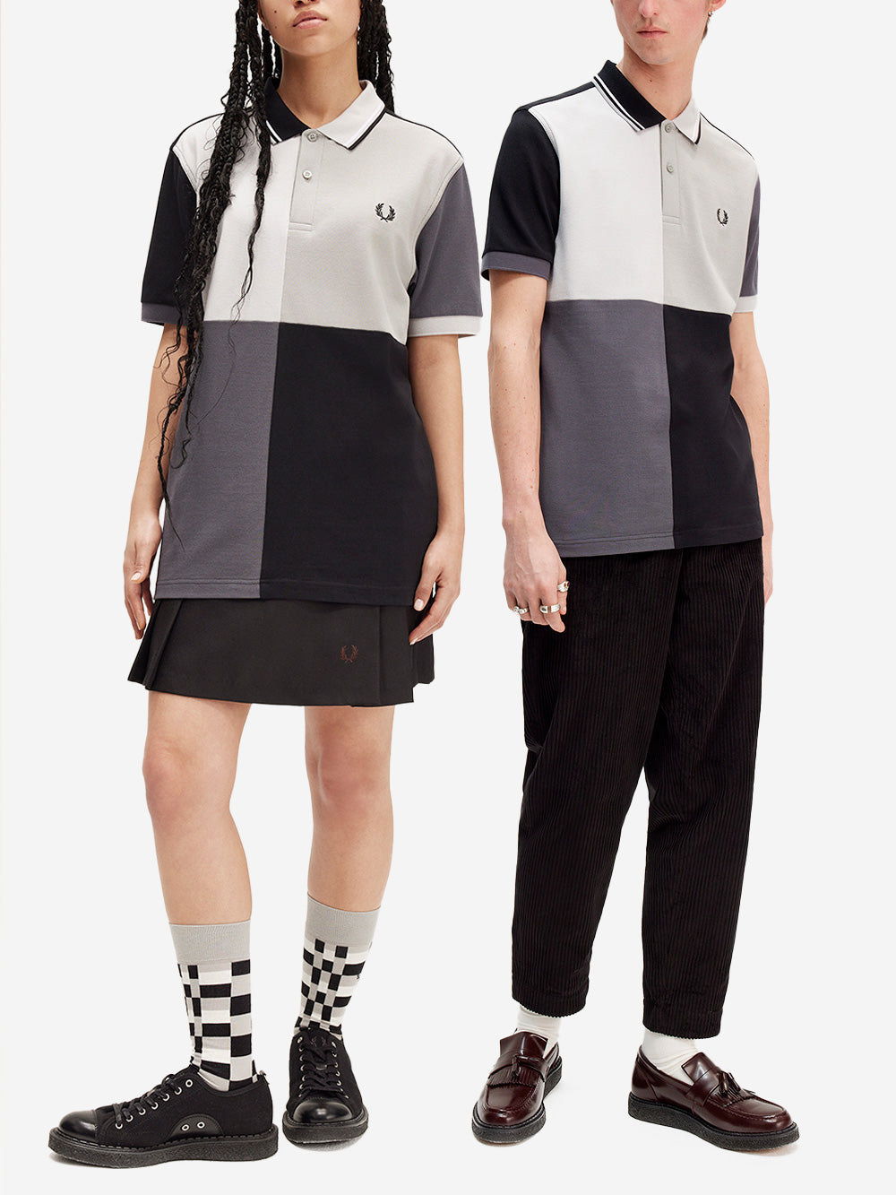 FRED PERRY X BEAMS FP Beams Blank Canvas 1 griglia nera Nero Urbanstaroma