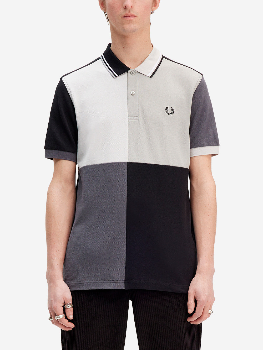 FRED PERRY X BEAMS FP Beams Blank Canvas 1 griglia nera Nero Urbanstaroma