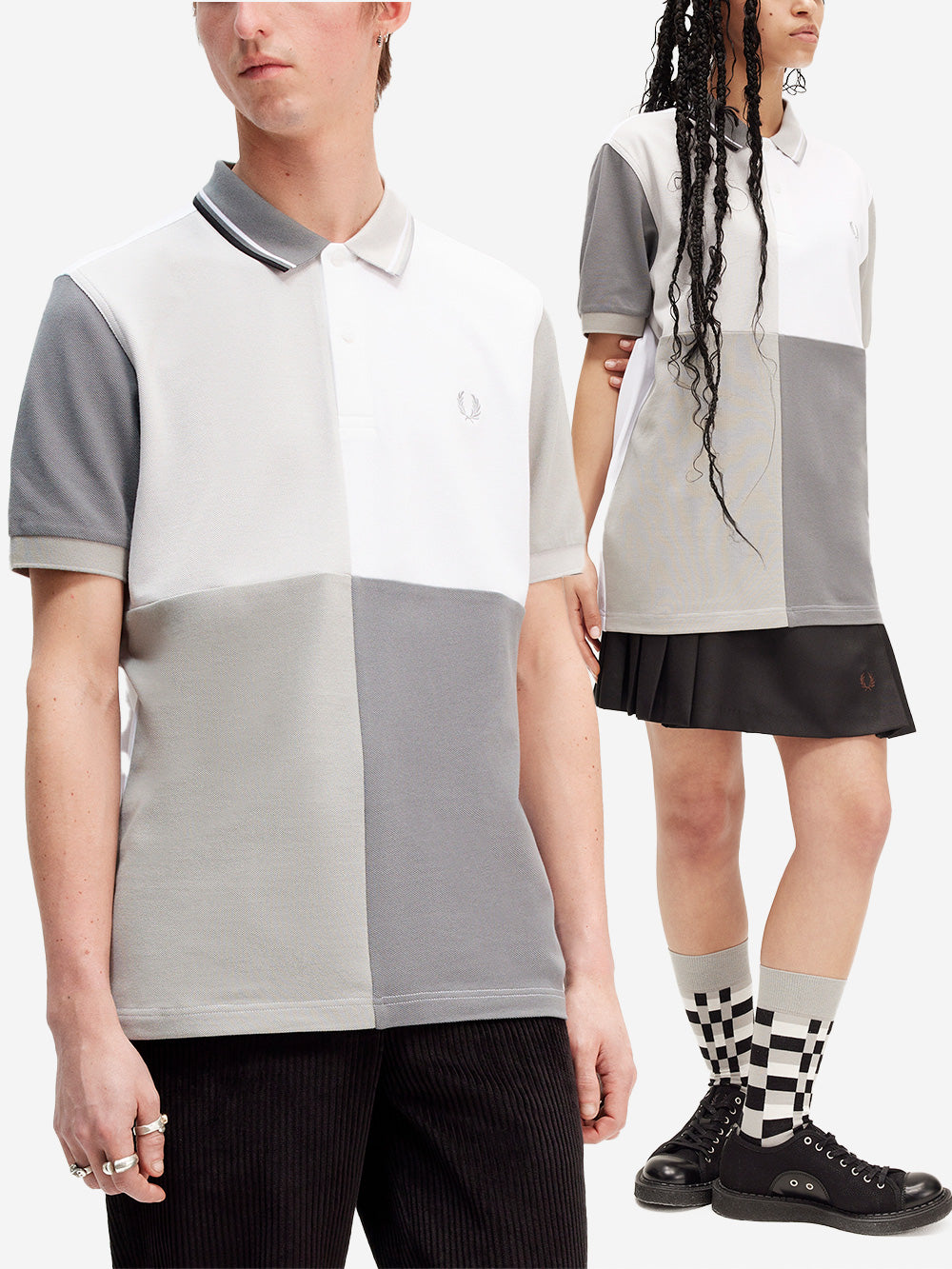 FRED PERRY X BEAMS FP Beams Blank Canvas 1 griglia bianca Bianco Urbanstaroma