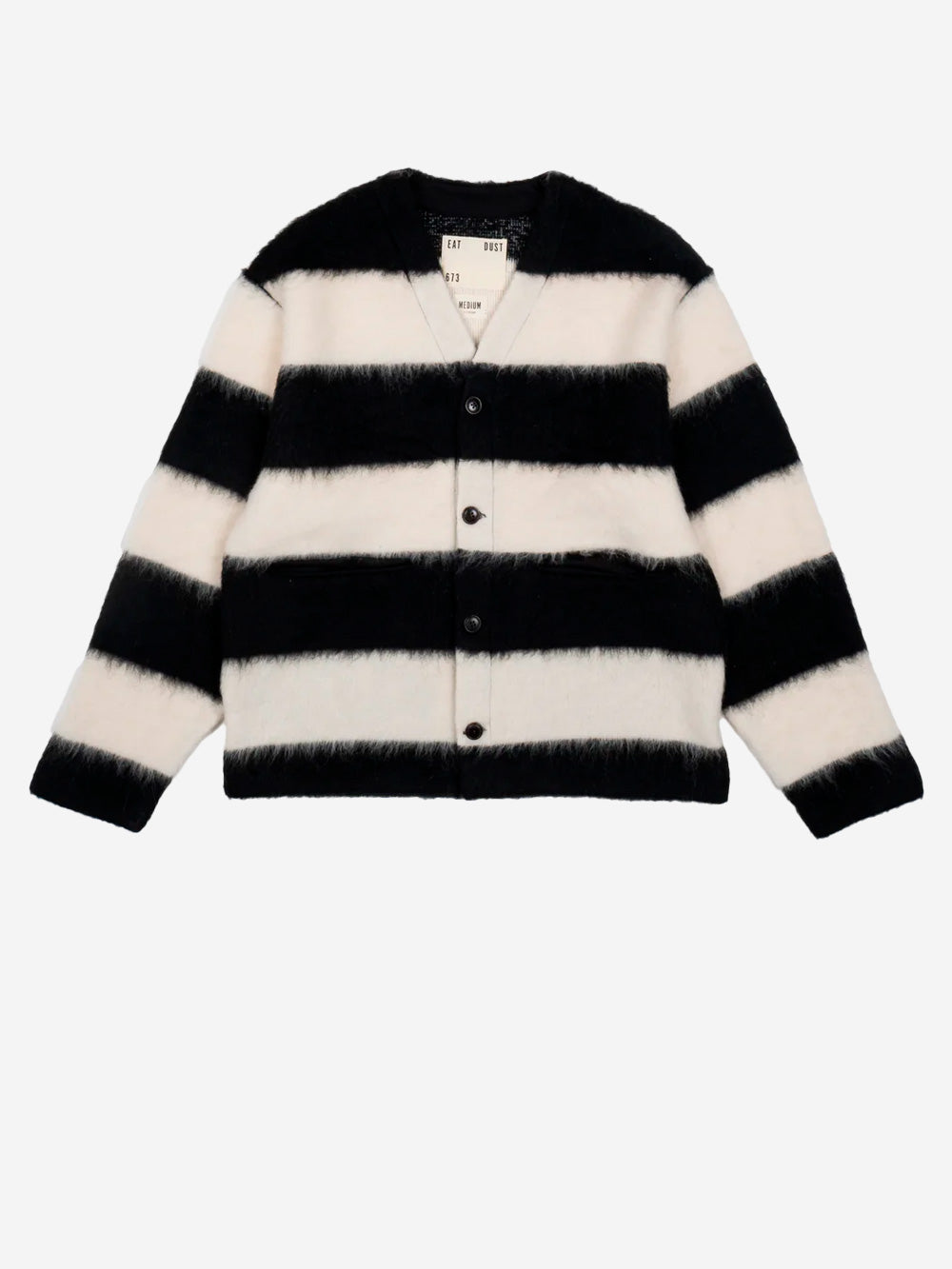 GIRLS OF DUST Baseball cardigan a righe Nero bianco Urbanstaroma