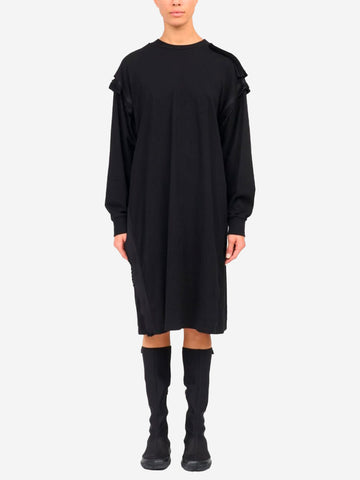 MM6 MAISON MARGIELA Abito maniche lunghe midi nero in cotone Nero