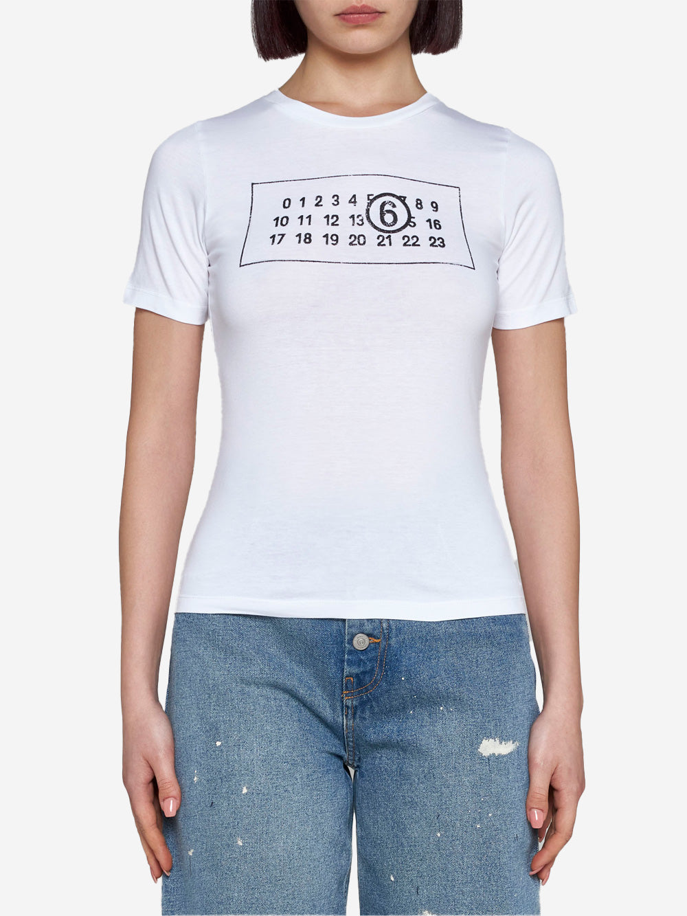 MM6 MAISON MARGIELA T-shirt bianca con logo Bianco Urbanstaroma