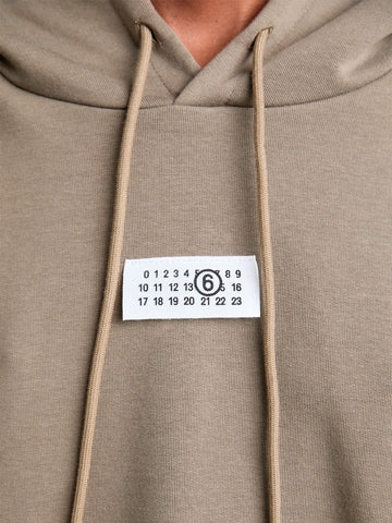 MM6 MAISON MARGIELA W Felpa verde con cappuccio logo Verde