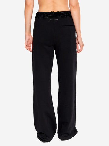 MM6 MAISON MARGIELA W Sweatpants neri con ruches in vita Nero