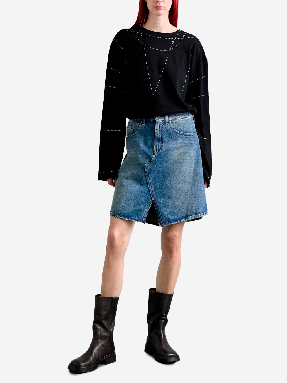 MM6 MAISON MARGIELA Gonna midi in denim Blu Urbanstaroma