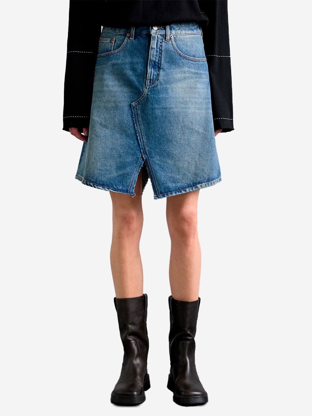 MM6 MAISON MARGIELA Gonna midi in denim Blu Urbanstaroma