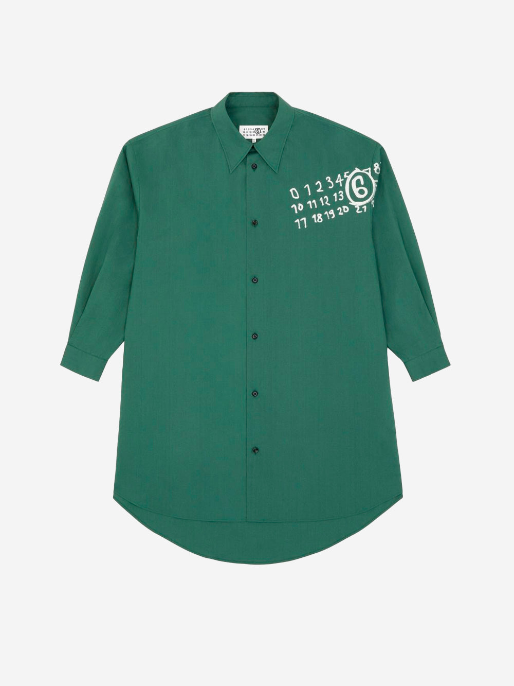 MM6 MAISON MARGIELA Abito camicia verde con logo numerico Verde Urbanstaroma