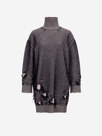 MM6 MAISON MARGIELA Abito corto a coste distressed Grigio