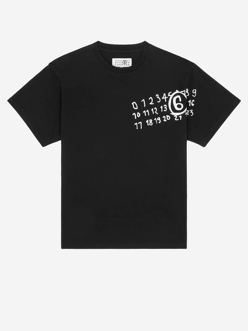 MM6 MAISON MARGIELA W T-shirt nera overisze con logo Nero Urbanstaroma