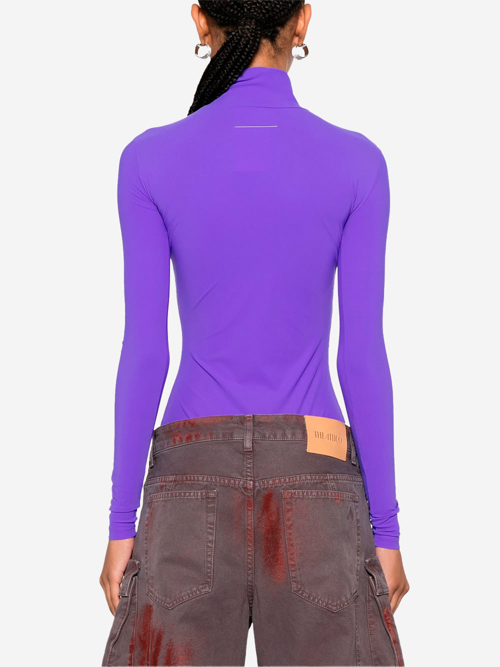 MM6 MAISON MARGIELA Body collo alto con logo Viola Urbanstaroma