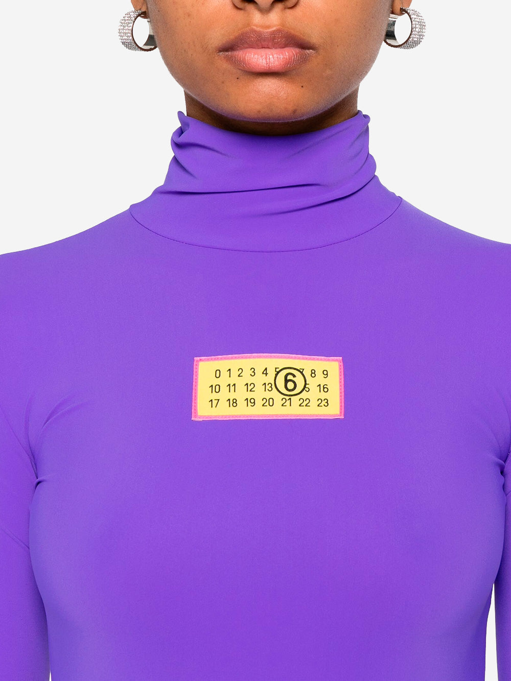 MM6 MAISON MARGIELA Body collo alto con logo Viola Urbanstaroma