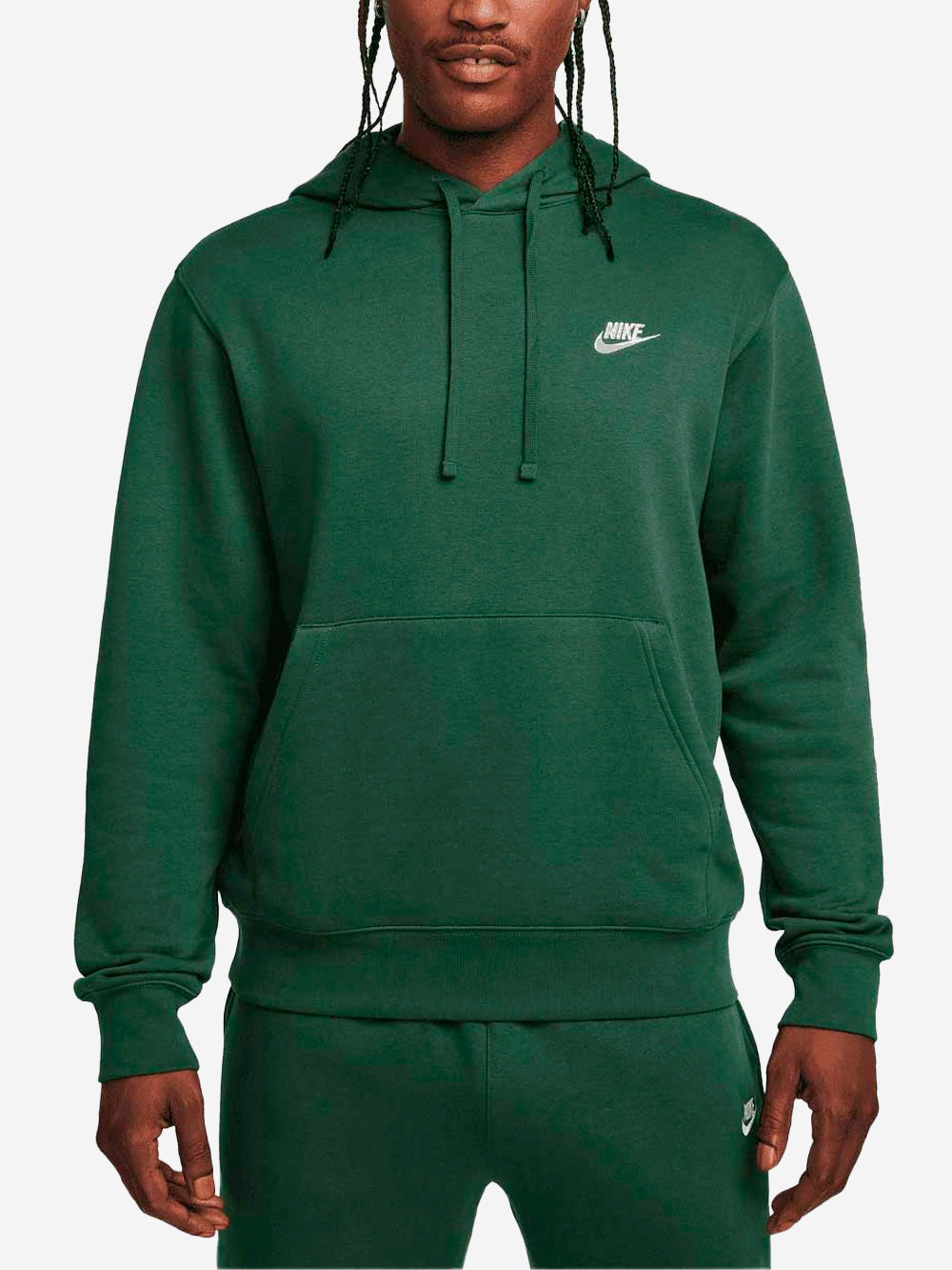 NIKE M Felpa con cappuccio Sportswear Club Fleece verde Verde Urbanstaroma