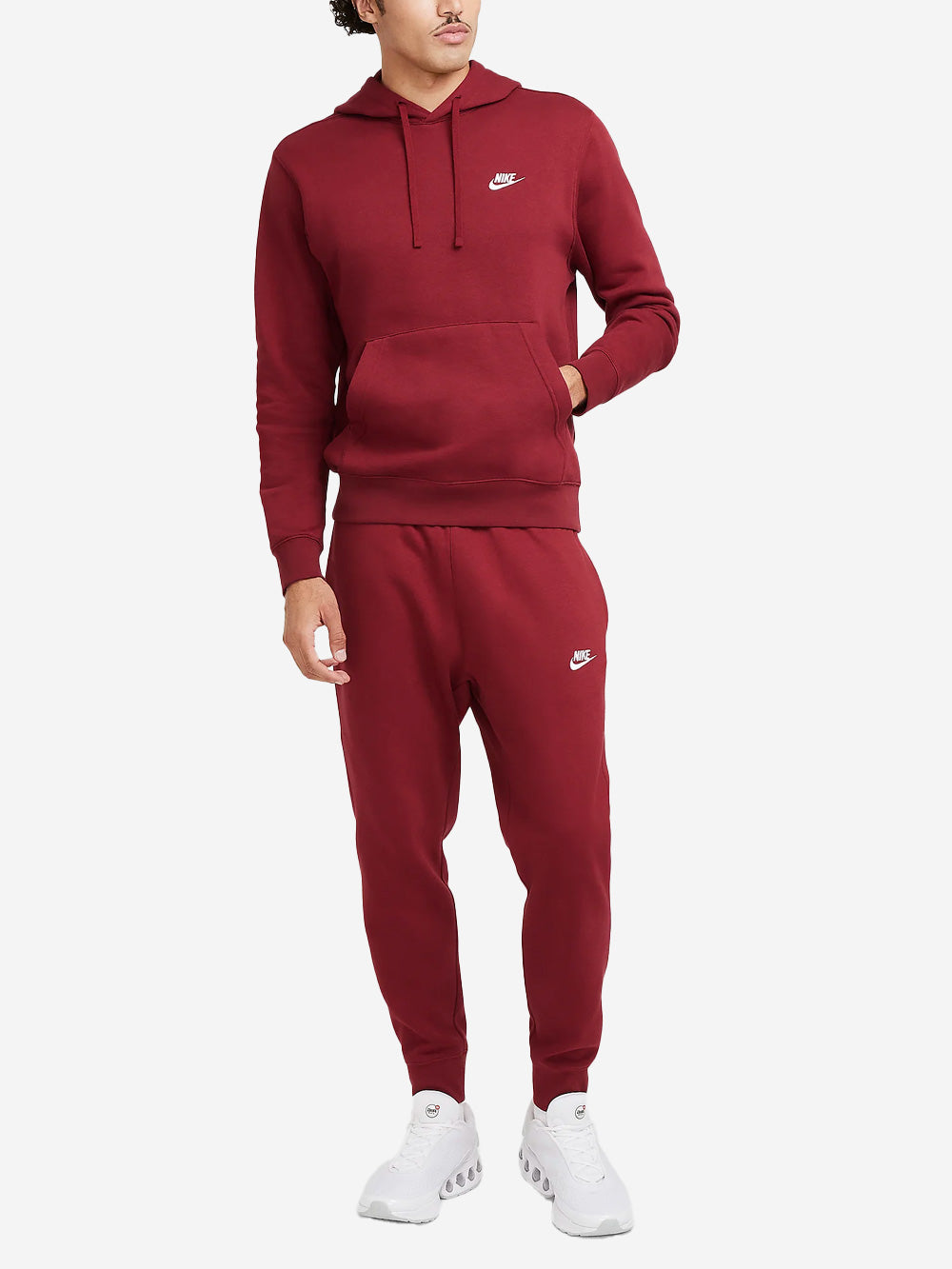 NIKE M Felpa con cappuccio Sportswear Club Fleece rossa Rosso Urbanstaroma