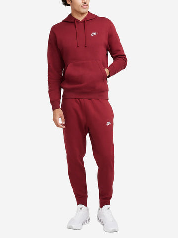 NIKE M Felpa con cappuccio Sportswear Club Fleece rossa Rosso