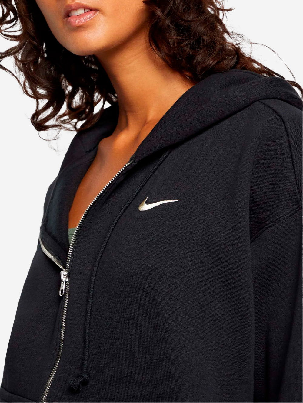 NIKE Felpa oversize con cappuccio e zip Phoenix fleece Nero Urbanstaroma