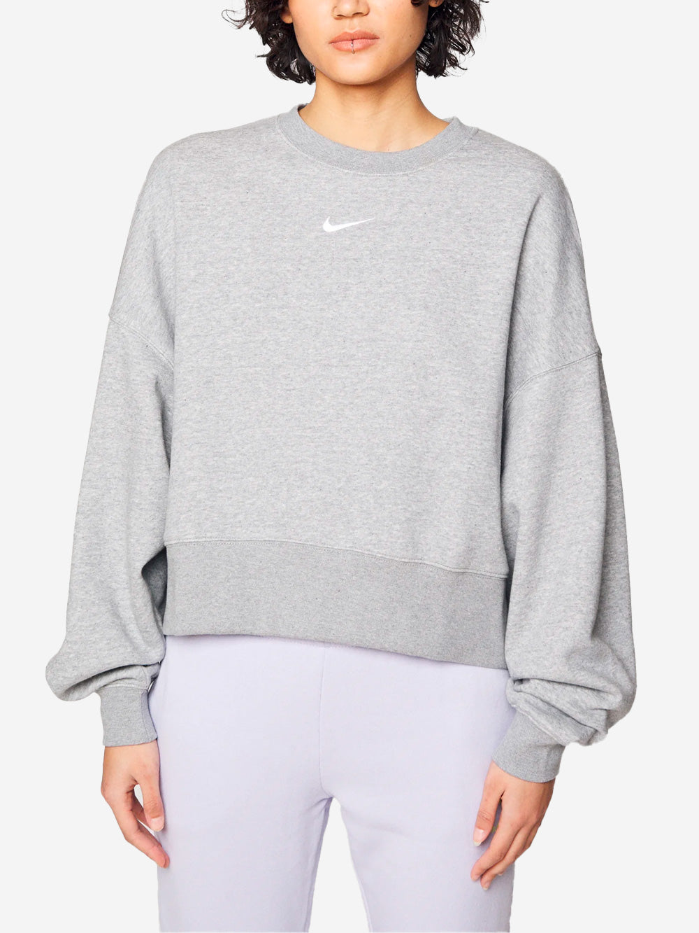 NIKE W Felpa girocollo grigia oversize Phoenix Grigio Urbanstaroma