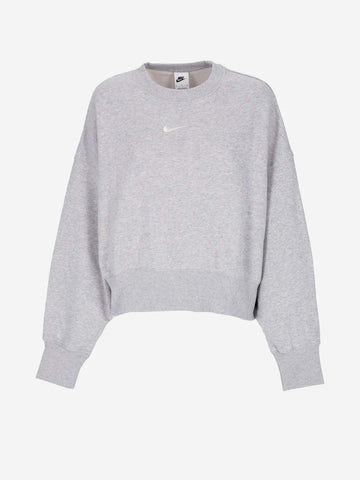 NIKE W Felpa girocollo grigia oversize Phoenix Grigio