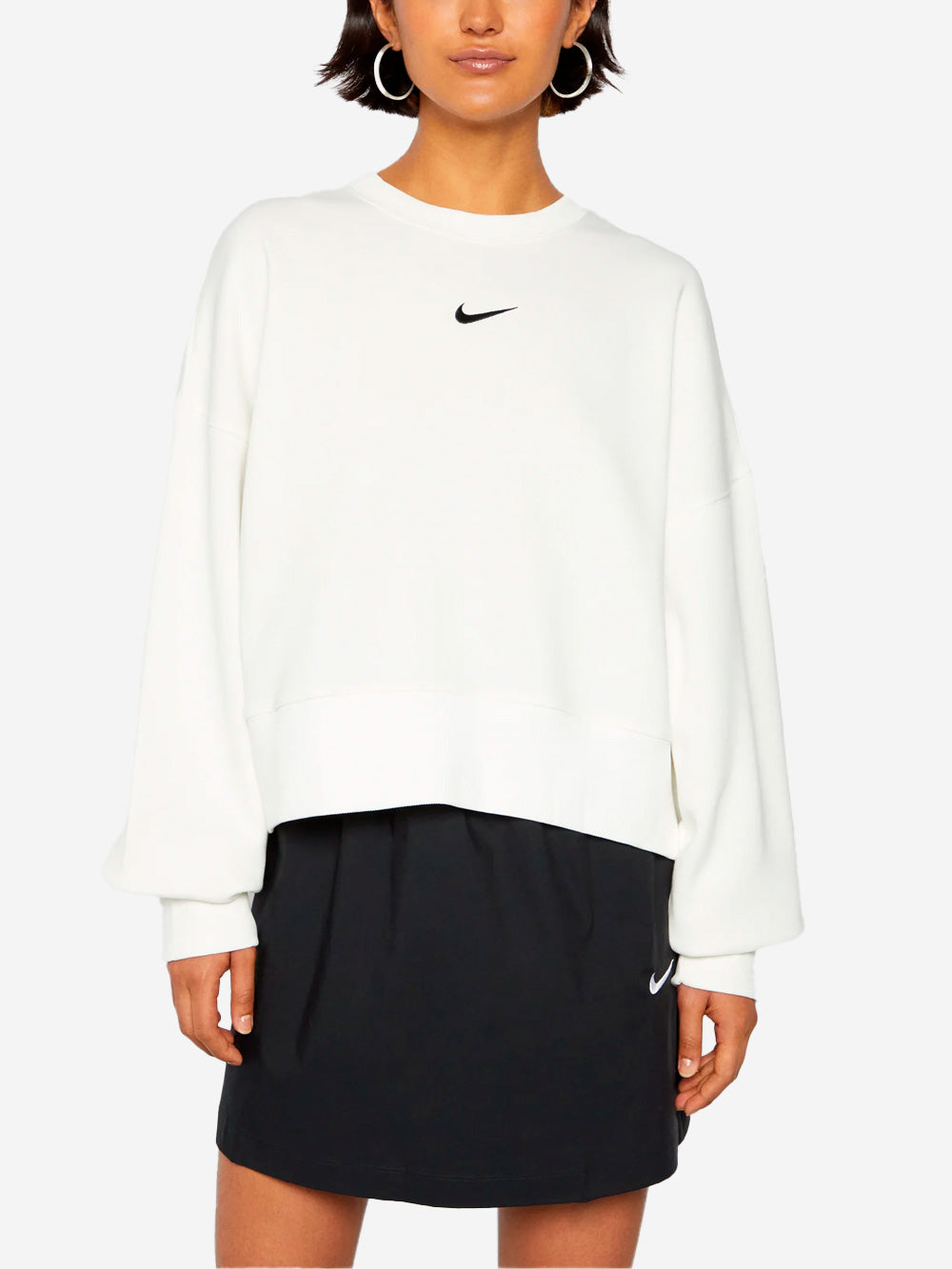 NIKE W Felpa girocollo oversize bianca Phoenix Bianco Urbanstaroma