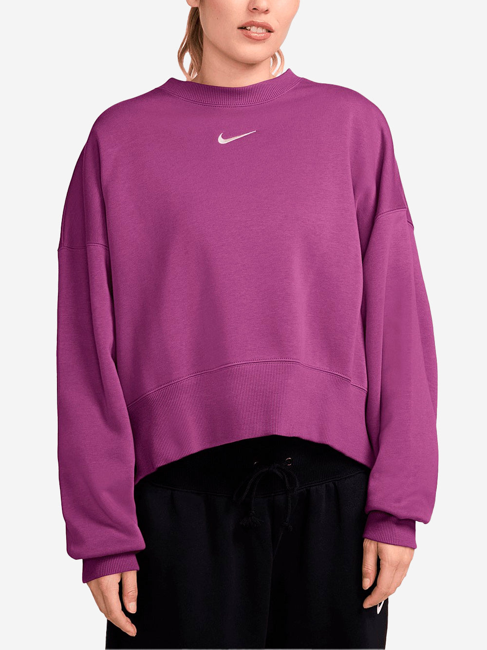 NIKE W Felpa girocollo oversize Phoenix fucsia Fucsia Urbanstaroma