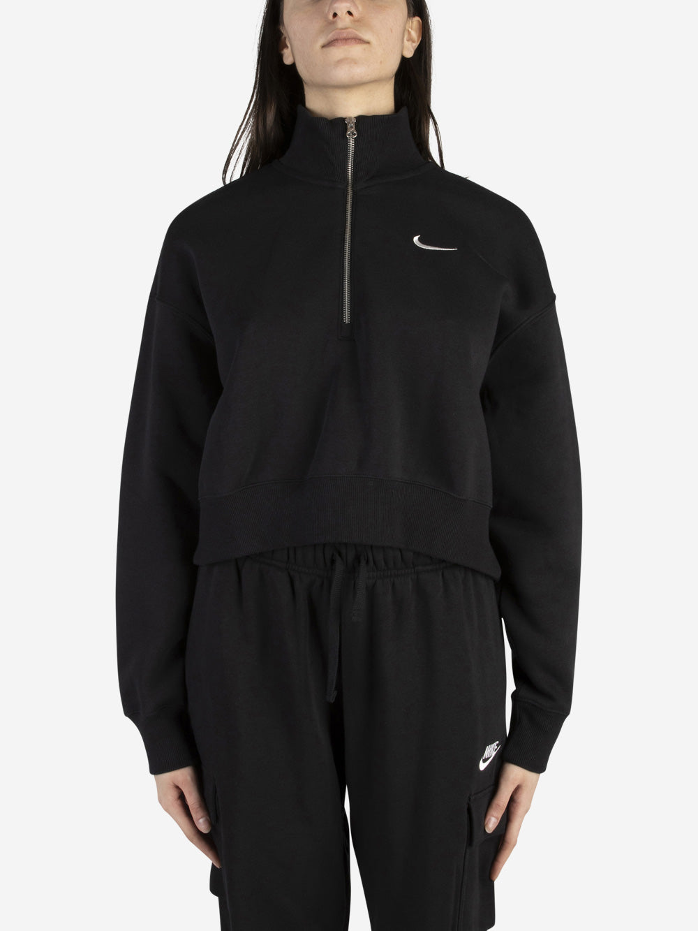 NIKE W Felpa nera Sportswear Phoenix Fleece Nero Urbanstaroma