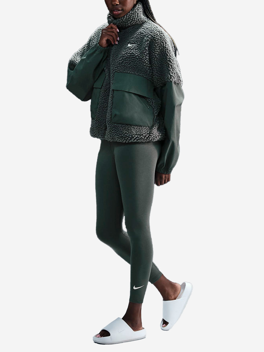 NIKE W Leggings verdi a 7/8 a vita alta verdi Verde Urbanstaroma