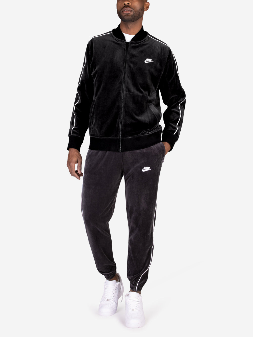 NIKE M Giacca nera Club Velour Nero Urbanstaroma