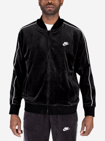 NIKE M Giacca nera Club Velour Nero