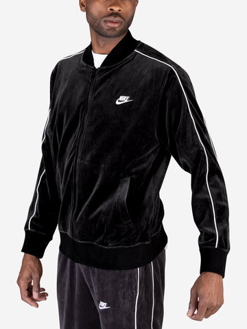 NIKE M Giacca nera Club Velour Nero