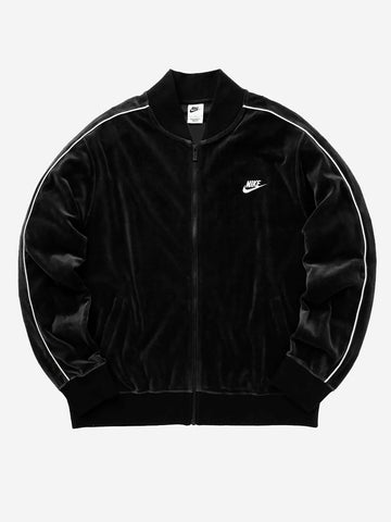 NIKE M Giacca nera Club Velour Nero