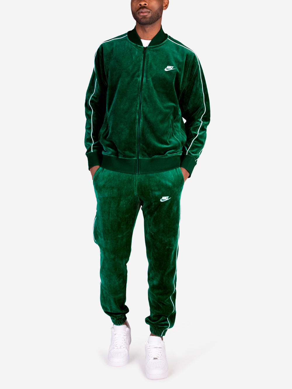 NIKE M Giacca verde Club Velour Verde Urbanstaroma