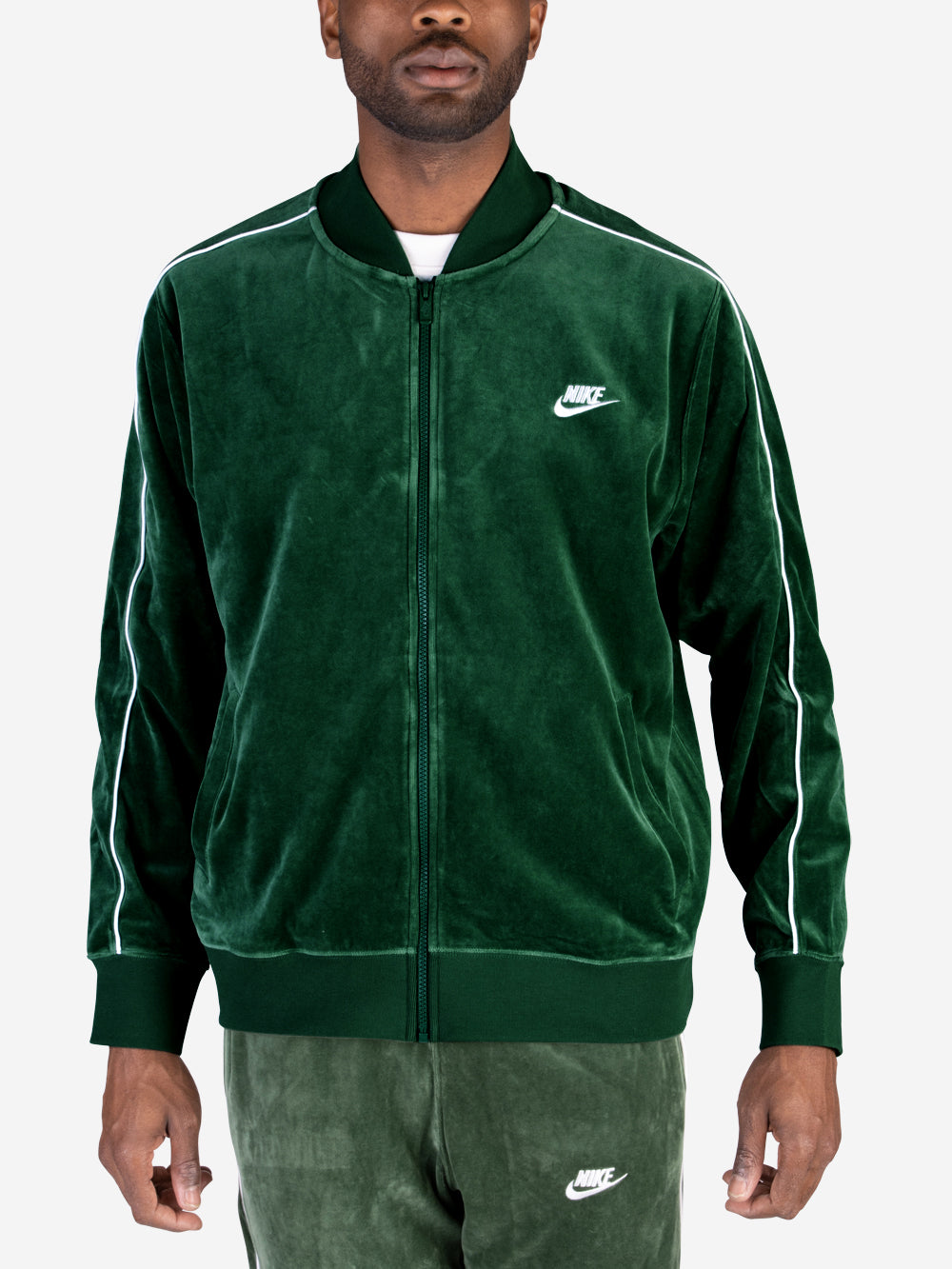 NIKE M Giacca verde Club Velour Verde Urbanstaroma