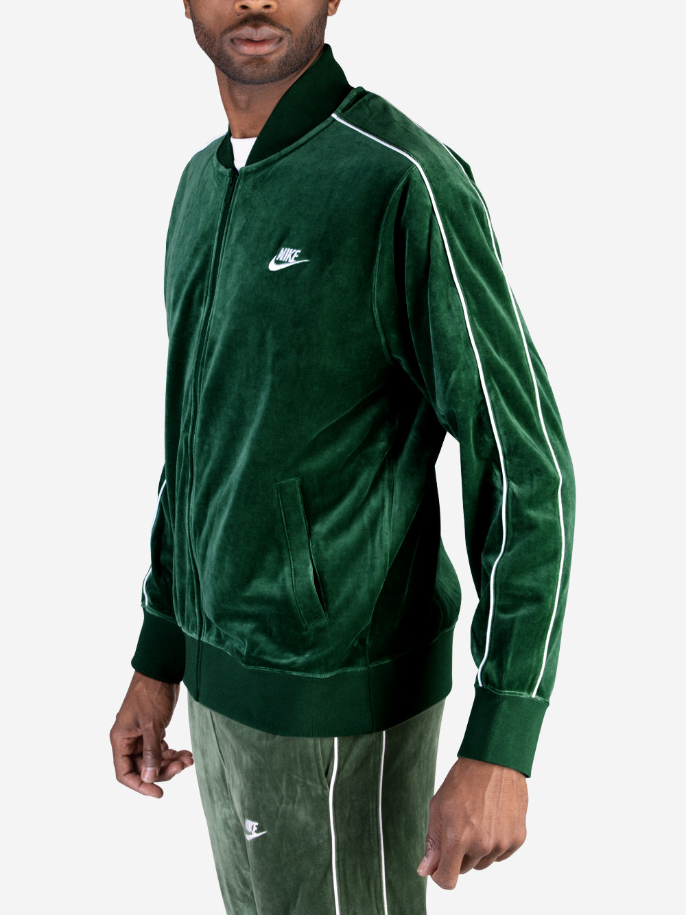 NIKE M Giacca verde Club Velour Verde Urbanstaroma