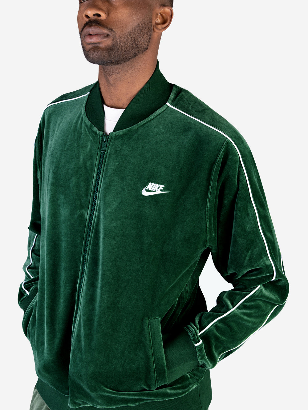 NIKE M Giacca verde Club Velour Verde Urbanstaroma