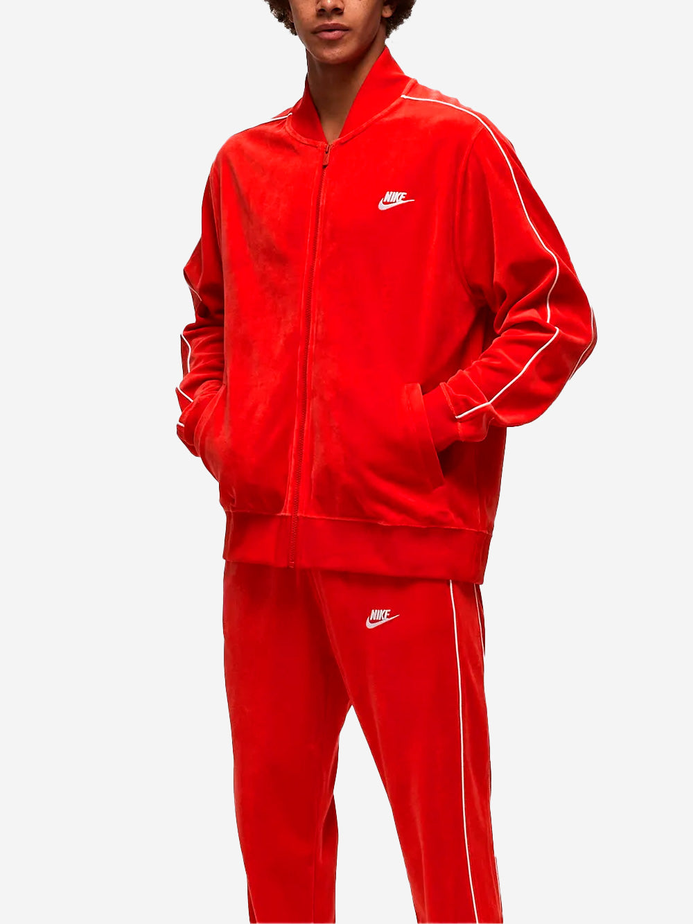 NIKE M Giacca rossa Club Velour Rosso Urbanstaroma