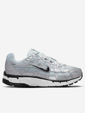 NIKE W P-6000 White Metallic SIlver argento