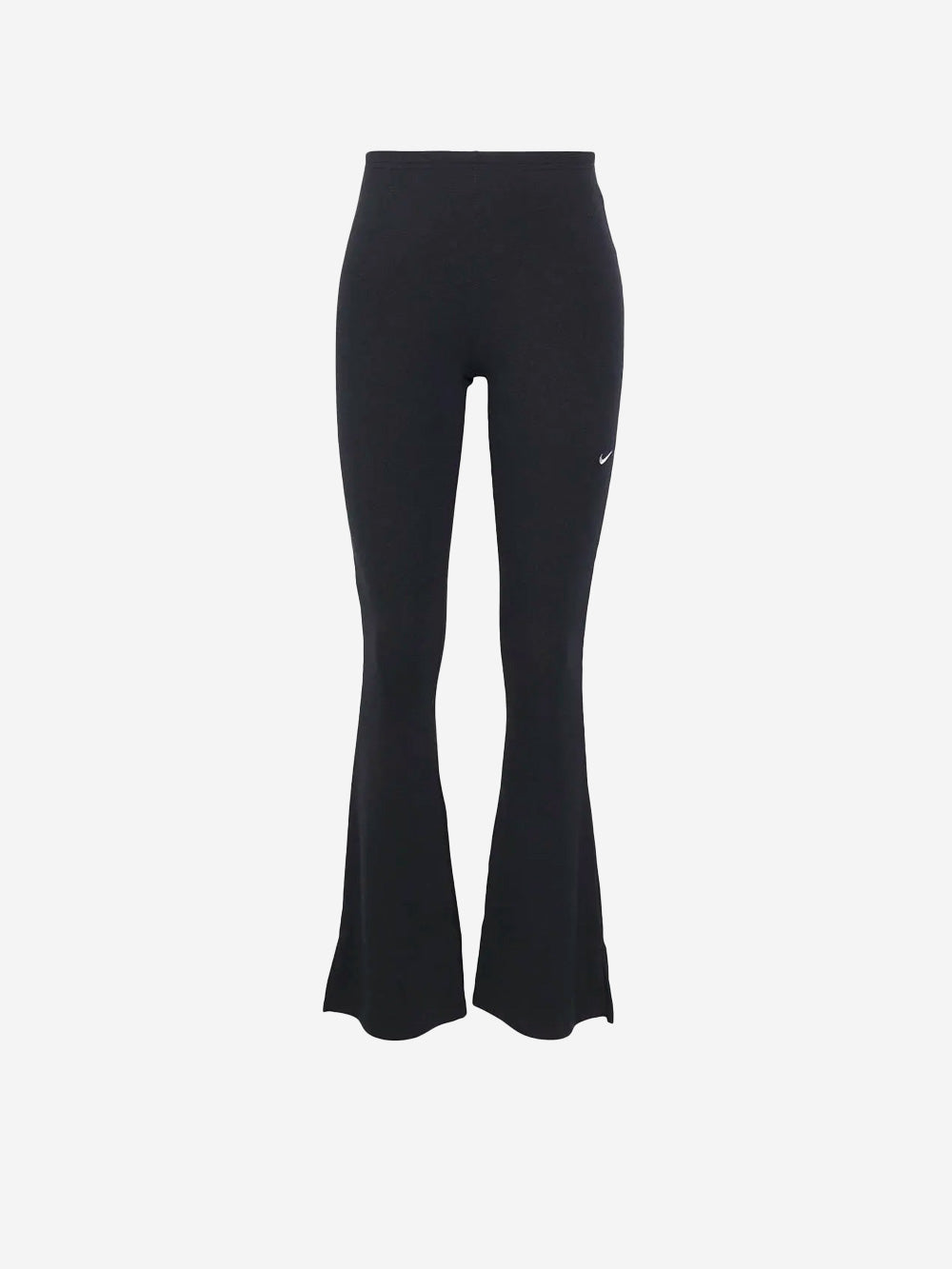 NIKE Leggings neri svasati aderenti con mini-costine Nero Urbanstaroma