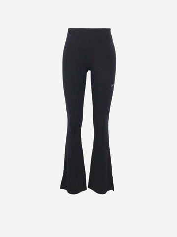 NIKE Leggings neri svasati aderenti con mini-costine Nero