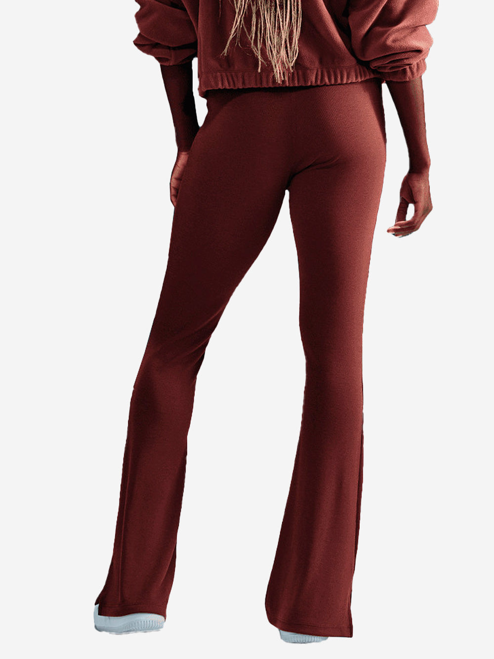 NIKE Leggings rossi svasati aderenti con mini-costine Rosso Urbanstaroma