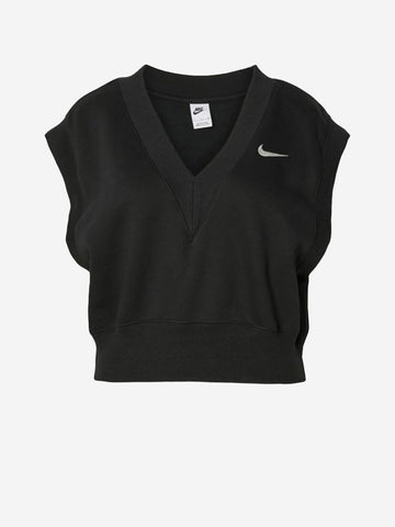 NIKE W Top corto senza maniche scollo a V Nero