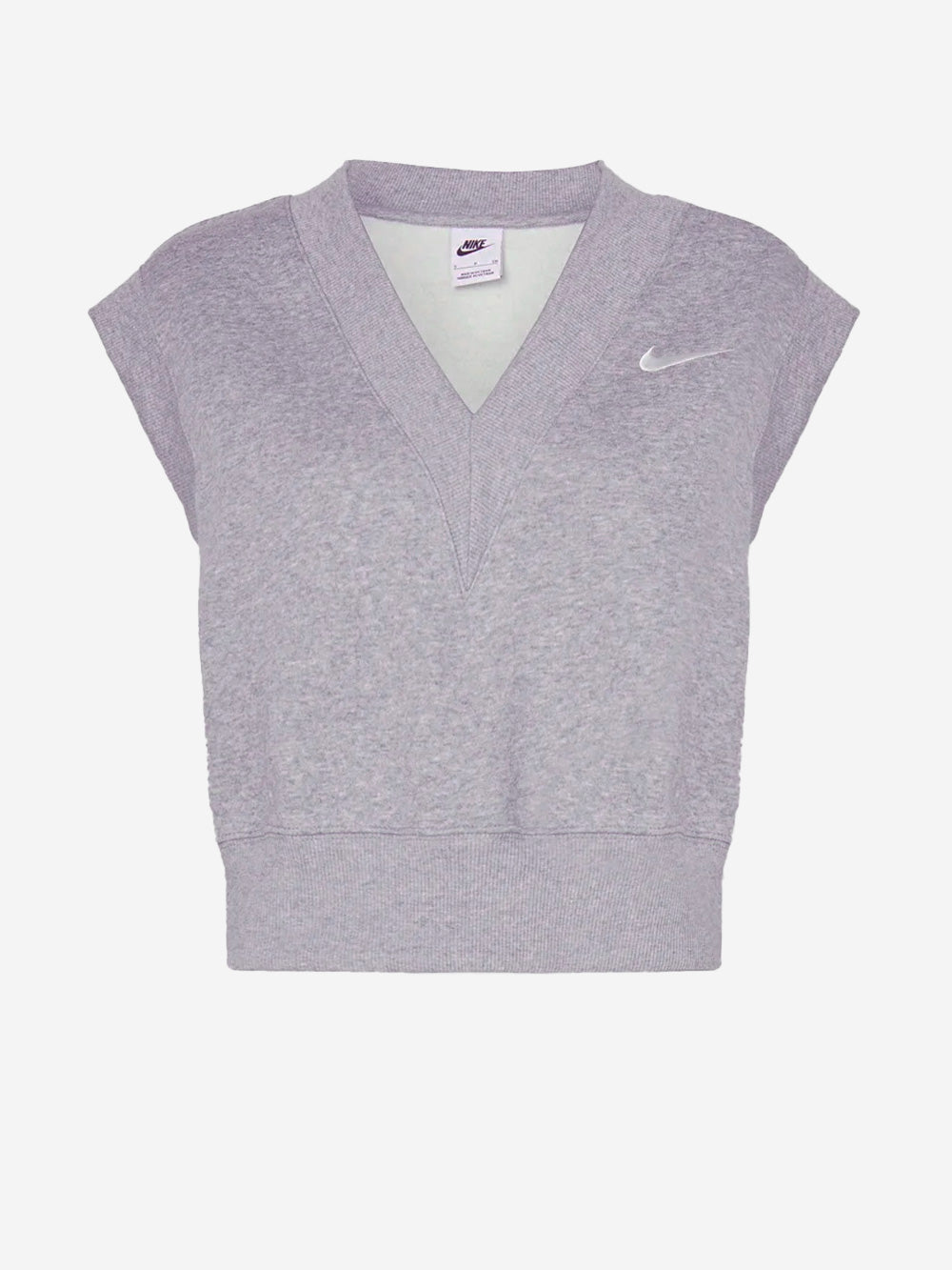 NIKE W Top corto senza maniche grigio con scollo a V Grigio Urbanstaroma