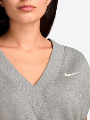 NIKE W Top corto senza maniche grigio con scollo a V Grigio